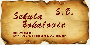 Sekula Bokalović vizit kartica